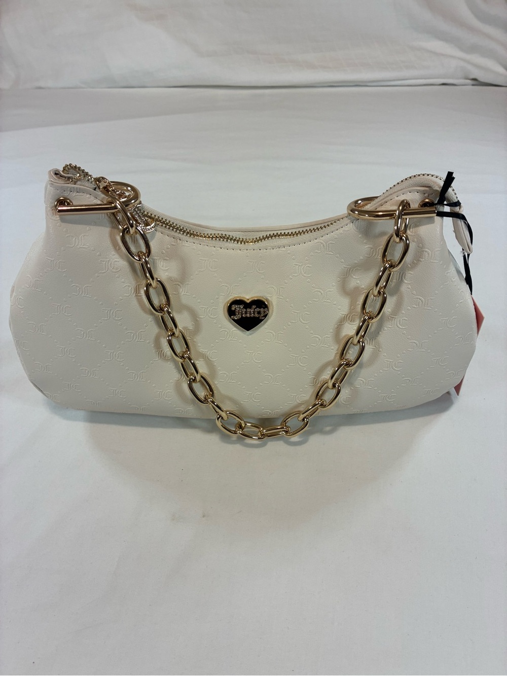 Juicy Couture Cream Shoulder Bag with Gold Chain